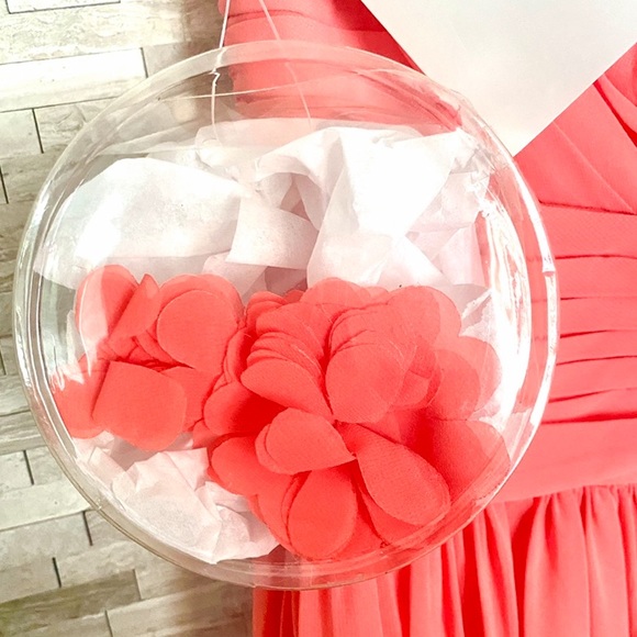Coral knee-length bridesmaid dress - Picture 4 of 6
